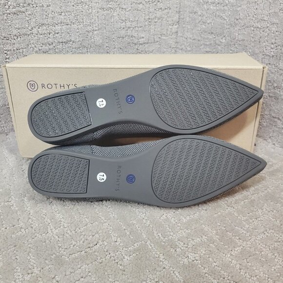 Rothys The Point Cloud Grey Pointed Toe Slip on Flat Shoes Multiple Sizes - Picture 6 of 12